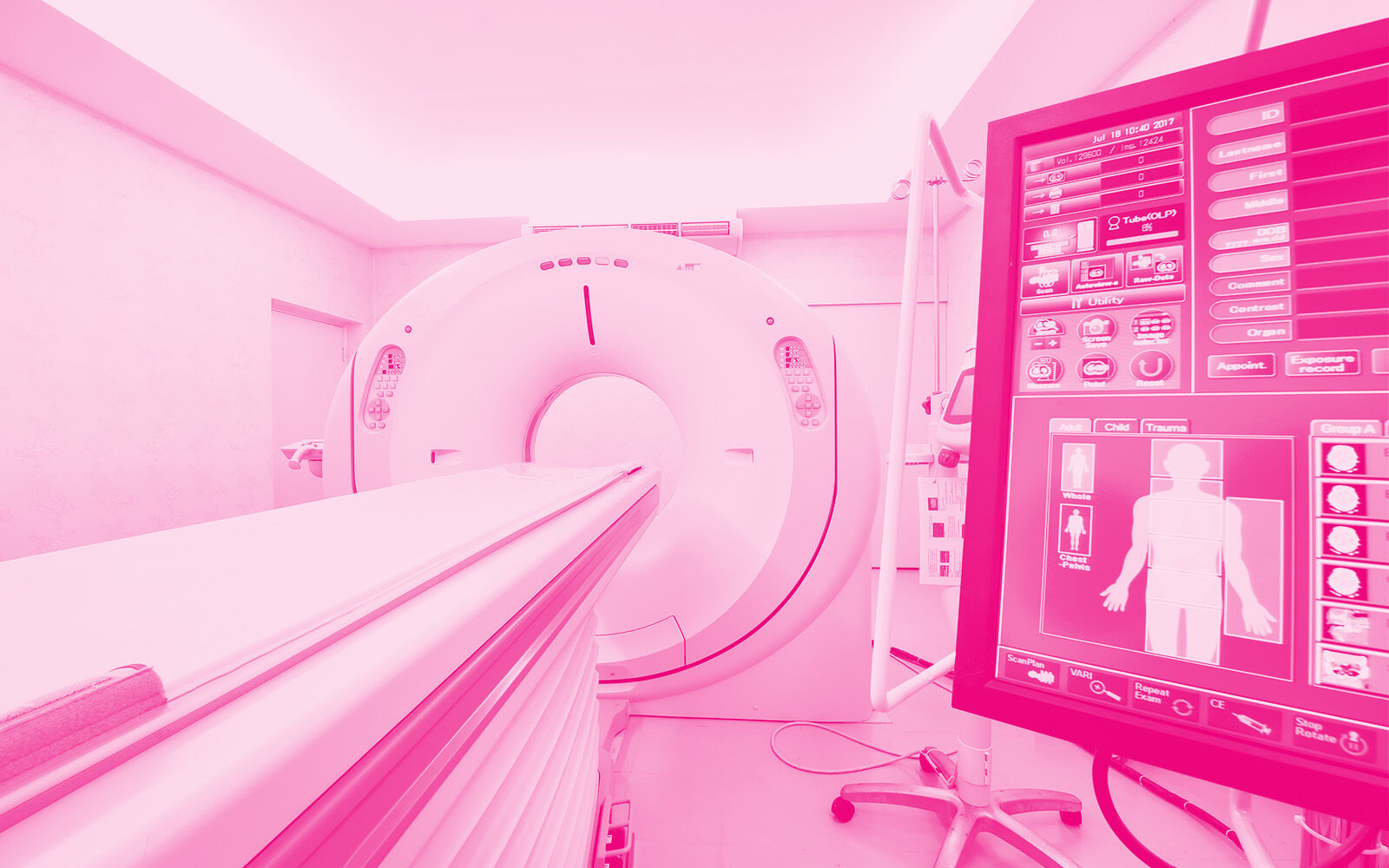 MRI machine in a hospital.