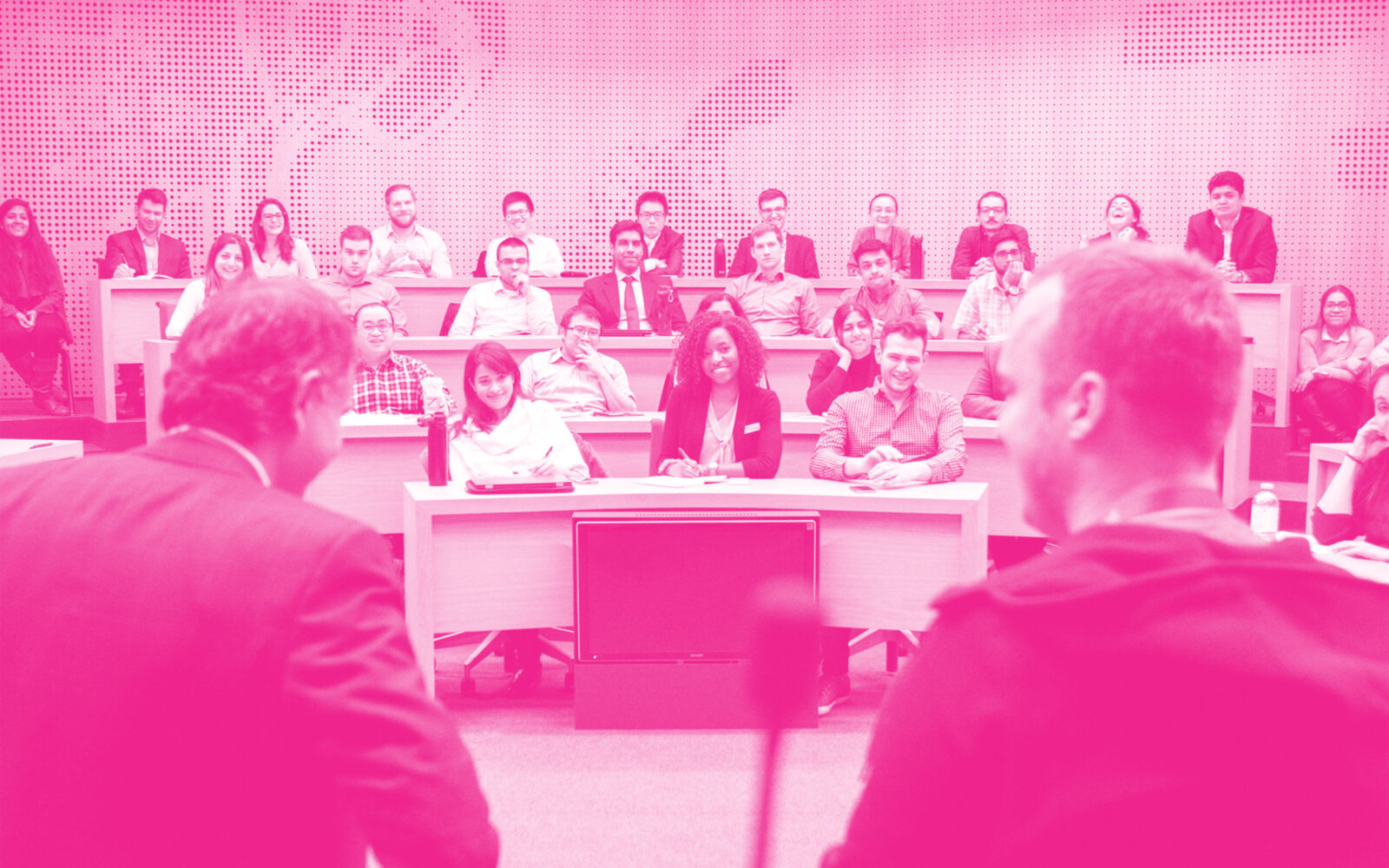 CDL Founder Ajay Agarwal standing in front of CDL MBA students.